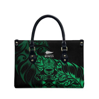 New Zealand Lawn Bowls Leather Bag Green Maori Warrior Tribal Silver Fern - Polynesian Pride