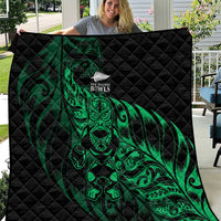 New Zealand Lawn Bowls Quilt Green Maori Warrior Tribal Silver Fern - Polynesian Pride