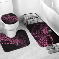 New Zealand Lawn Bowls Bathroom Set Pink Maori Warrior Tribal Silver Fern - Polynesian Pride