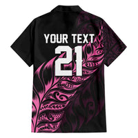 New Zealand Lawn Bowls Custom Family Matching Long Sleeve Bodycon Dress and Hawaiian Shirt Pink Maori Warrior Tribal Silver Fern LT9 - Polynesian Pride