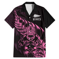 New Zealand Lawn Bowls Custom Family Matching Mermaid Dress and Hawaiian Shirt Pink Maori Warrior Tribal Silver Fern - Polynesian Pride