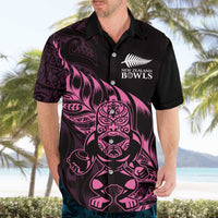 New Zealand Lawn Bowls Custom Hawaiian Shirt Pink Maori Warrior Tribal Silver Fern LT9 - Polynesian Pride
