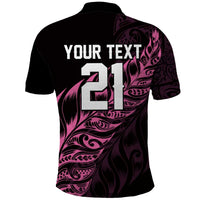 New Zealand Lawn Bowls Custom Polo Shirt Pink Maori Warrior Tribal Silver Fern LT9 - Polynesian Pride