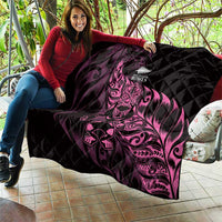 New Zealand Lawn Bowls Quilt Pink Maori Warrior Tribal Silver Fern - Polynesian Pride