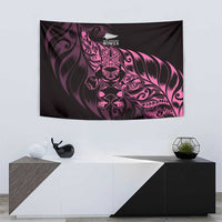 New Zealand Lawn Bowls Tapestry Pink Maori Warrior Tribal Silver Fern - Polynesian Pride