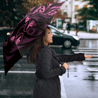 New Zealand Lawn Bowls Umbrella Pink Maori Warrior Tribal Silver Fern - Polynesian Pride