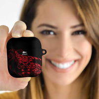 New Zealand Lawn Bowls AirPods Case Red Maori Warrior Tribal Silver Fern LT9 - Polynesian Pride