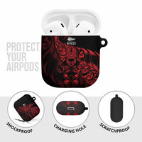 New Zealand Lawn Bowls AirPods Case Red Maori Warrior Tribal Silver Fern LT9 - Polynesian Pride