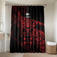 New Zealand Lawn Bowls Bathroom Set Red Maori Warrior Tribal Silver Fern - Polynesian Pride