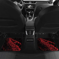New Zealand Lawn Bowls Custom Car Mats Red Maori Warrior Tribal Silver Fern - Polynesian Pride