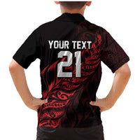 New Zealand Lawn Bowls Custom Family Matching Mermaid Dress and Hawaiian Shirt Red Maori Warrior Tribal Silver Fern LT9 - Polynesian Pride