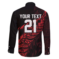 New Zealand Lawn Bowls Custom Family Matching Off Shoulder Maxi Dress and Hawaiian Shirt Red Maori Warrior Tribal Silver Fern LT9 - Polynesian Pride