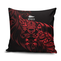New Zealand Lawn Bowls Pillow Cover Red Maori Warrior Tribal Silver Fern - Polynesian Pride