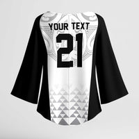 World Football 2026 New Zealand Custom Kimono Sleeve Blouse All White Fern Maori Tribal - Polynesian Pride