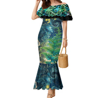 New Zealand Matariki Waipuna-a-rangi Family Matching Mermaid Dress and Hawaiian Shirt He Roimata o Rangi LT9 Mom's Dress Black - Polynesian Pride