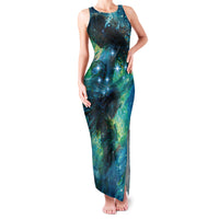 New Zealand Matariki Waiti Family Matching Tank Maxi Dress and Hawaiian Shirt The Beginnings Of Life LT9 Mom's Dress Black - Polynesian Pride