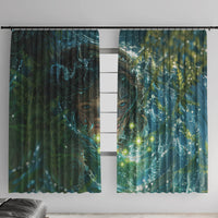 New Zealand Matariki Waiti Window Curtain Waimori and The Origin Of Life LT9 With Hooks Black - Polynesian Pride