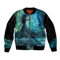New Zealand Matariki Hiwa-i-te-rangi Bomber Jacket Titiro ki nga Whetu Wishing Star LT9 Unisex Black - Polynesian Pride