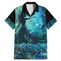 New Zealand Matariki Hiwa-i-te-rangi Family Matching Mermaid Dress and Hawaiian Shirt Titiro ki nga Whetu Wishing Star LT9 Dad's Shirt - Short Sleeve Black - Polynesian Pride