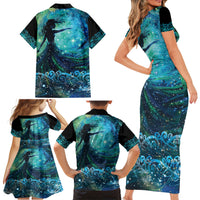 New Zealand Matariki Hiwa-i-te-rangi Family Matching Short Sleeve Bodycon Dress and Hawaiian Shirt Titiro ki nga Whetu Wishing Star LT9 - Polynesian Pride