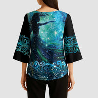 New Zealand Matariki Hiwa-i-te-rangi Kimono Sleeve Blouse Titiro ki nga Whetu Wishing Star - Polynesian Pride