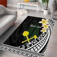 Alo Chiefdom Wallis and Futuna Personalized Area Rug Frangipani Flowers Polynesian Pattern