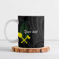 Alo Chiefdom Wallis and Futuna Personalized Ceramic Mug Frangipani Flowers Polynesian Pattern - Polynesian Pride