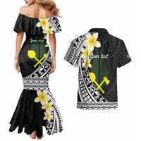 Alo Chiefdom Wallis and Futuna Personalized Couples Matching Mermaid Dress and Hawaiian Shirt Frangipani Flowers Polynesian Pattern LT9 - Polynesian Pride