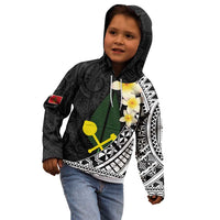 Alo Chiefdom Wallis and Futuna Personalized Kid Hoodie Frangipani Flowers Polynesian Pattern