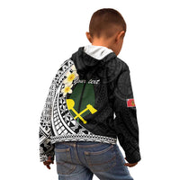 Alo Chiefdom Wallis and Futuna Personalized Kid Hoodie Frangipani Flowers Polynesian Pattern