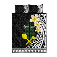 Alo Chiefdom Wallis and Futuna Personalized Quilt Bed Set Frangipani Flowers Polynesian Pattern