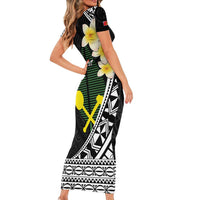 Alo Chiefdom Wallis and Futuna Personalized Short Sleeve Bodycon Dress Frangipani Flowers Polynesian Pattern LT9 - Polynesian Pride