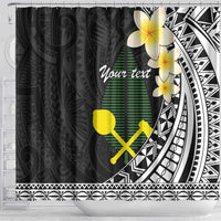 Alo Chiefdom Wallis and Futuna Personalized Shower Curtain Frangipani Flowers Polynesian Pattern