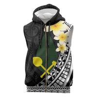 Alo Chiefdom Wallis and Futuna Personalized Sleeveless Zip Hoodie Frangipani Flowers Polynesian Pattern LT9