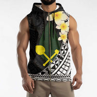 Alo Chiefdom Wallis and Futuna Personalized Sleeveless Zip Hoodie Frangipani Flowers Polynesian Pattern LT9