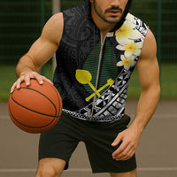 Alo Chiefdom Wallis and Futuna Personalized Sleeveless Zip Hoodie Frangipani Flowers Polynesian Pattern LT9