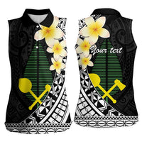 Alo Chiefdom Wallis and Futuna Personalized Women Sleeveless Polo Shirt Frangipani Flowers Polynesian Pattern LT9 - Polynesian Pride