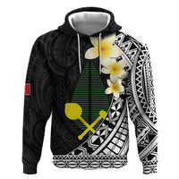 Alo Chiefdom Wallis and Futuna Personalized Zip Hoodie Frangipani Flowers Polynesian Pattern