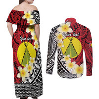 Sigave Chiefdom Wallis and Futuna Personalized Couples Matching Off Shoulder Maxi Dress and Long Sleeve Button Shirt Frangipani Flowers Polynesian Pattern LT9 - Polynesian Pride