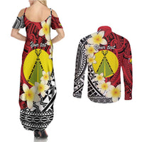 Sigave Chiefdom Wallis and Futuna Personalized Couples Matching Summer Maxi Dress and Long Sleeve Button Shirt Frangipani Flowers Polynesian Pattern LT9 - Polynesian Pride