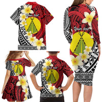 Sigave Chiefdom Wallis and Futuna Personalized Family Matching Long Sleeve Bodycon Dress and Hawaiian Shirt Frangipani Flowers Polynesian Pattern LT9 - Polynesian Pride