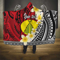 Sigave Chiefdom Wallis and Futuna Personalized Hooded Blanket Frangipani Flowers Polynesian Pattern