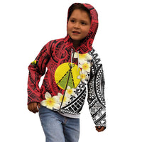 Sigave Chiefdom Wallis and Futuna Personalized Kid Hoodie Frangipani Flowers Polynesian Pattern