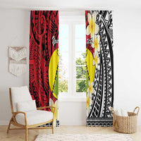 Sigave Chiefdom Wallis and Futuna Personalized Window Curtain Frangipani Flowers Polynesian Pattern