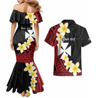 Uvea Chiefdom Wallis and Futuna Personalized Couples Matching Mermaid Dress and Hawaiian Shirt Frangipani Flowers Polynesian Pattern LT9 - Polynesian Pride