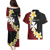Uvea Chiefdom Wallis and Futuna Personalized Couples Matching Puletasi and Hawaiian Shirt Frangipani Flowers Polynesian Pattern LT9 - Polynesian Pride