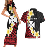 Uvea Chiefdom Wallis and Futuna Personalized Couples Matching Short Sleeve Bodycon Dress and Hawaiian Shirt Frangipani Flowers Polynesian Pattern LT9 - Polynesian Pride