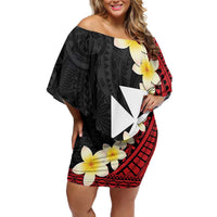 Uvea Chiefdom Wallis and Futuna Personalized Off Shoulder Short Dress Frangipani Flowers Polynesian Pattern