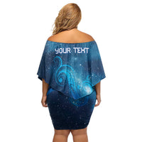 New Zealand Nurses RN Personalised Family Matching Off Shoulder Short Dress and Hawaiian Shirt Galaxy Stethoscope Maori Motif LT9 - Polynesian Pride