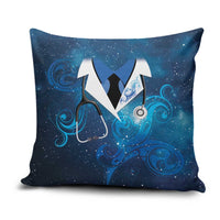 New Zealand Nurses RN Pillow Cover Galaxy Stethoscope Maori Motif